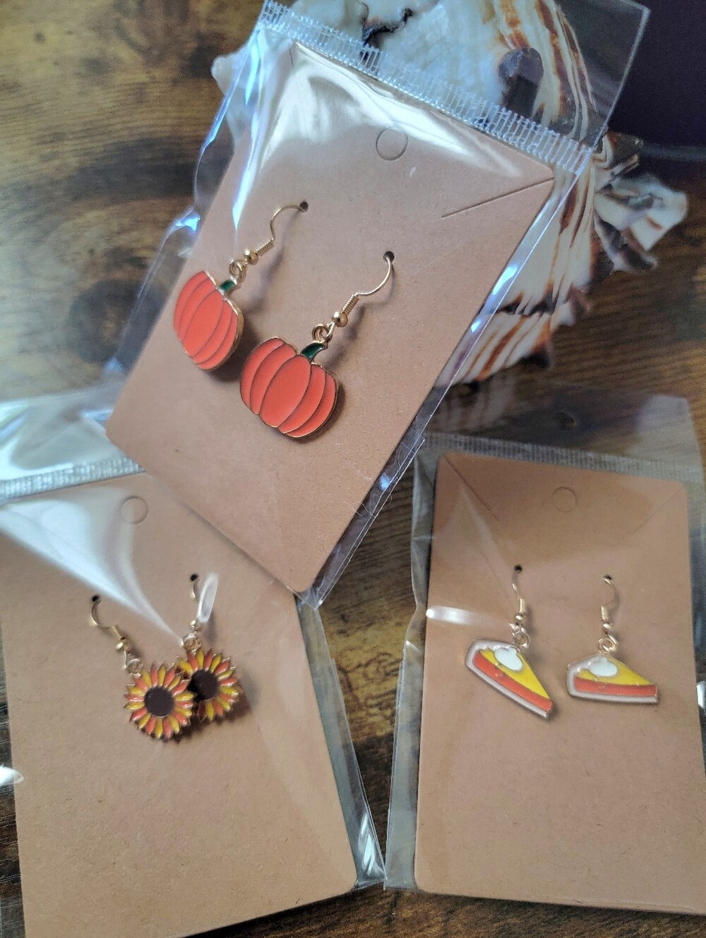 3pcs Fall Earrings Orange Pumpkin Dangle Earrings - Cute Fall Accessory